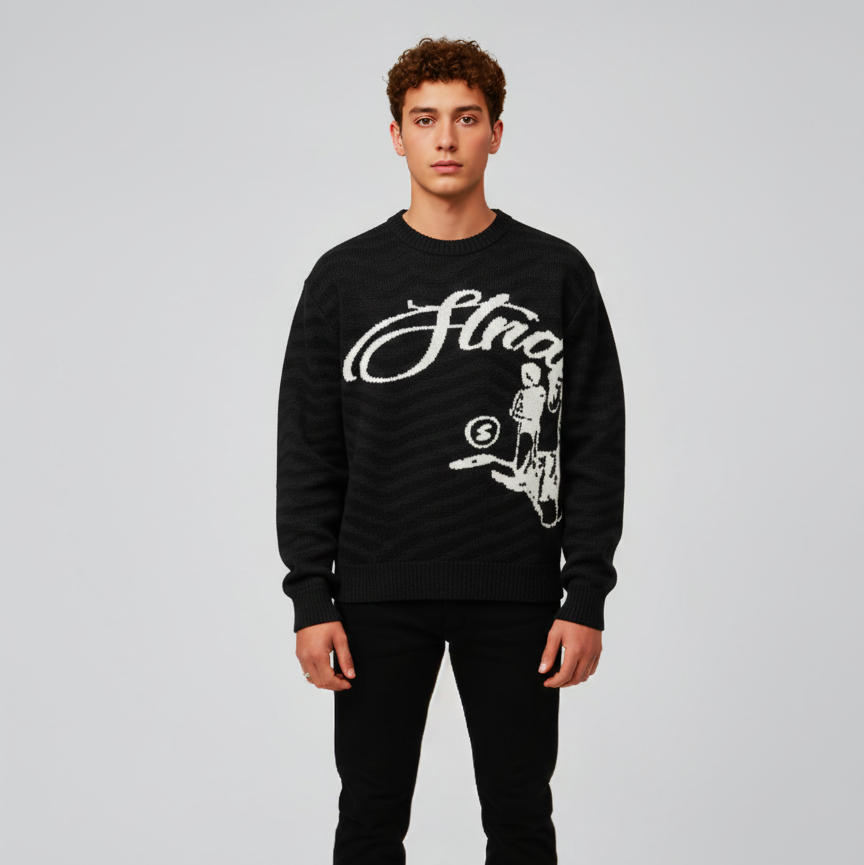 'Structure' Graphic Knitted Sweater