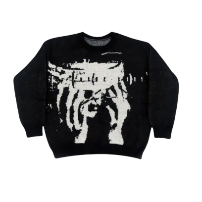 'Telepathy' Graphic Knitted Sweater