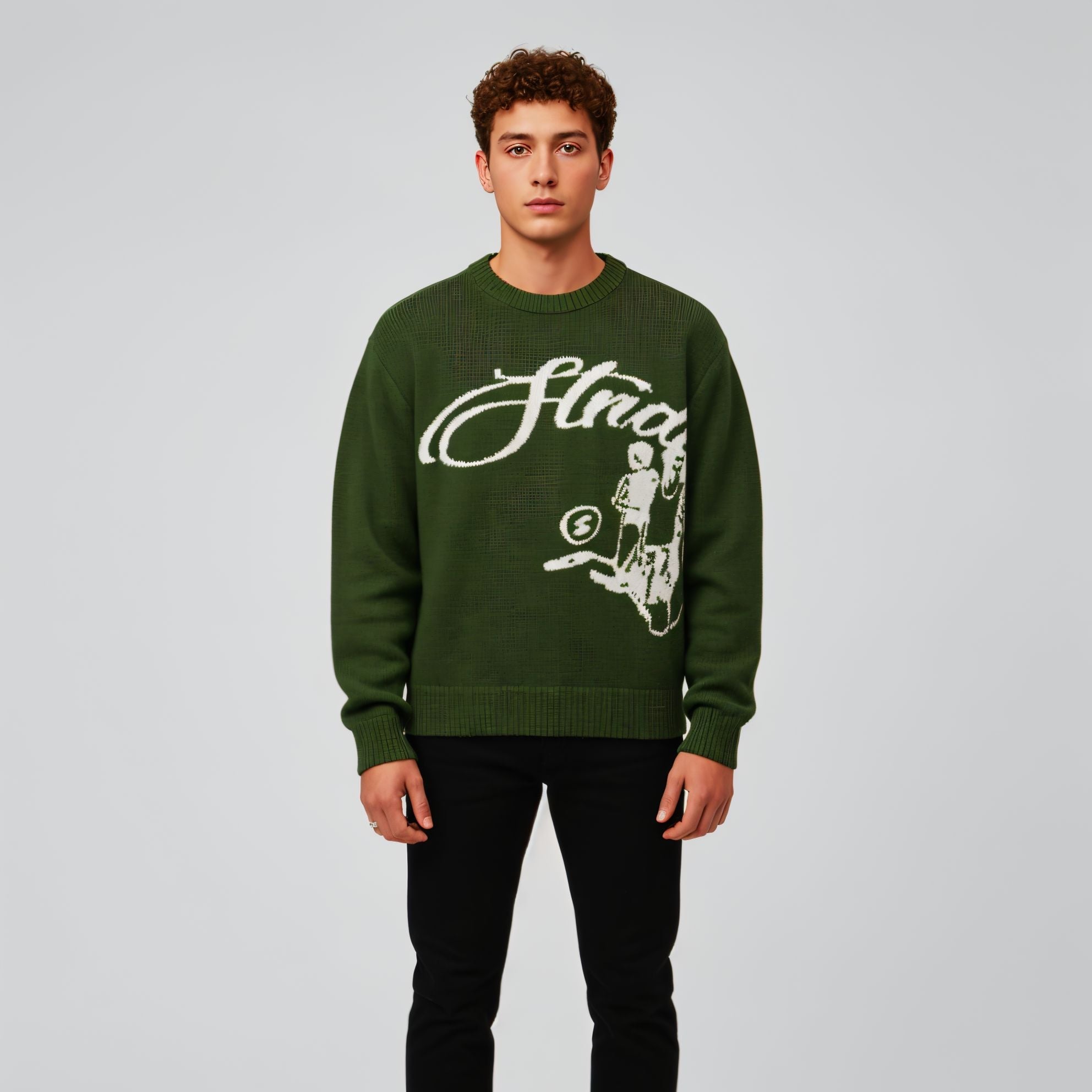 'Structure' Graphic Knitted Sweater